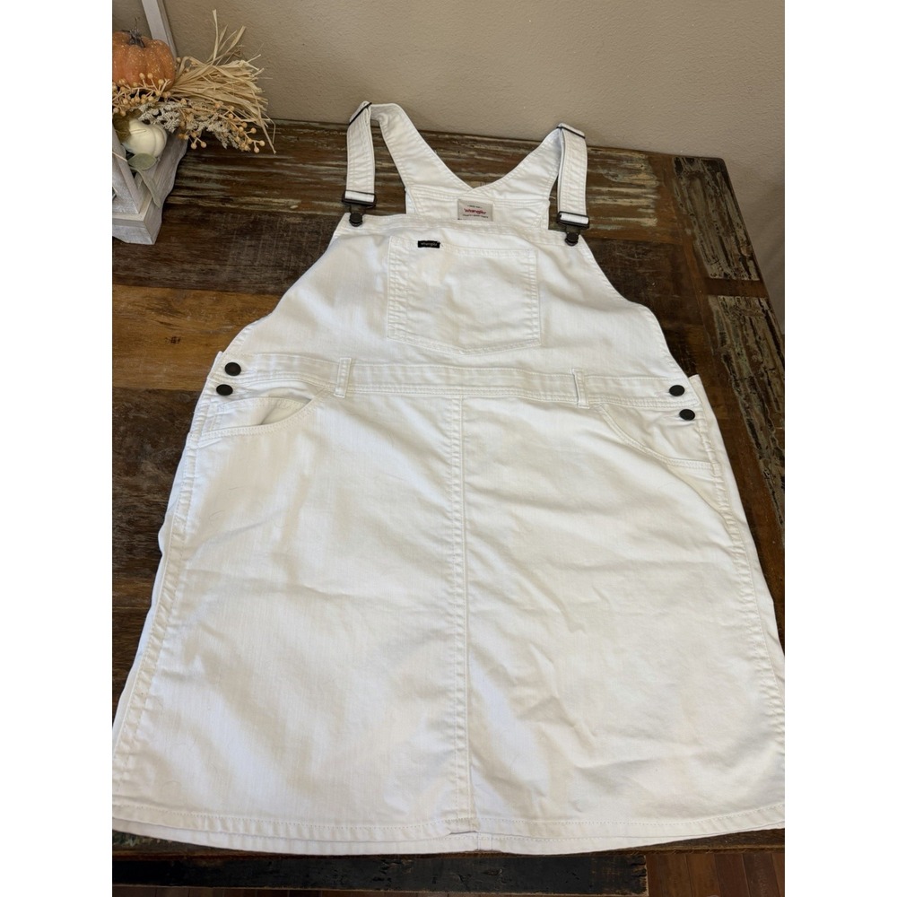 Women's XL Wrangler Overall Dress White